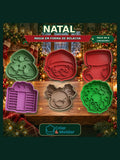 Pack Natal Magia em forma de bolacha com 6 cortadores