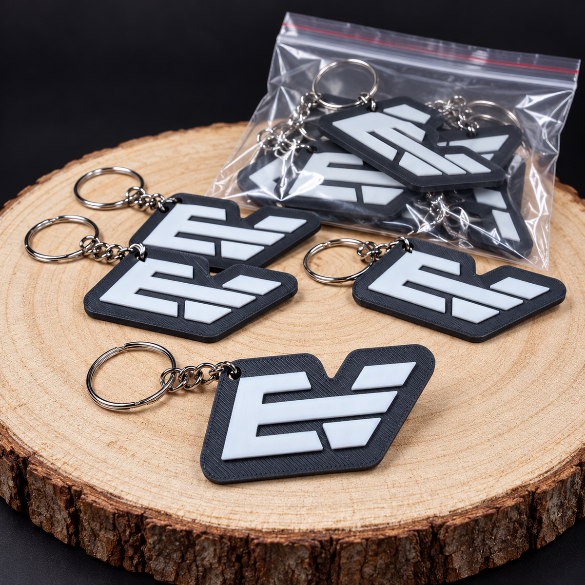 Lote de porta-chaves 3D personalizados para empresas