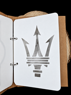 Capa A5 com stencil Maserati para car detailing