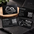 Cartões Black Metal premium gravados a laser UV para negócio e fidelização