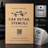 Pack Pro — capa A5 e 30 stencils para car detailing