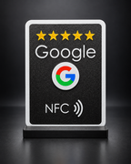 Placa NFC Google para avaliações — vista frontal