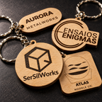 Porta-chaves MDF personalizados com logótipos de empresas