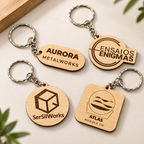 Porta-chaves MDF gravados para marcas e negócios